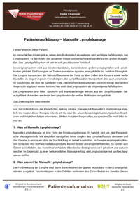 Patienten-Information Manuelle Lymphdrainage Praxis Theramedica